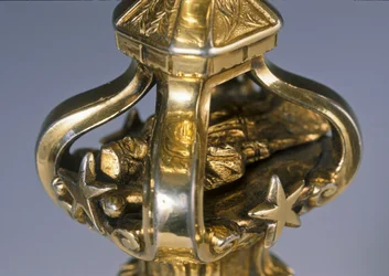 Detail eines Kelches mit der Figur des toten Körpers von St. Johannes von Nepomuk, 1727-30